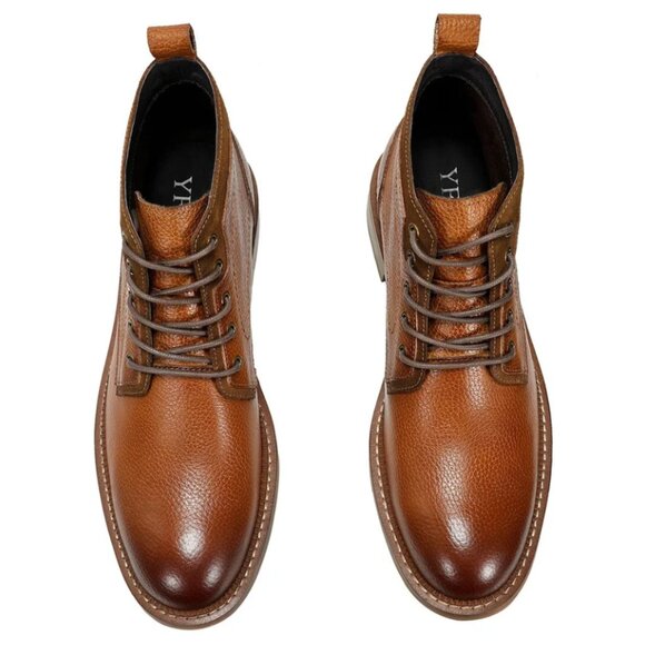 YFFUSHI Genuine Cowhide Leather Classic Short Shaft Chukka Ankle Boots Size 8 - Picture 2 of 12